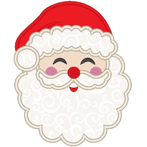 Smiling happy Santa Claus face Christmas Santa Hat Applique machine embroidery designs many sizes from 3 to 8 inch kids baby outfit design
