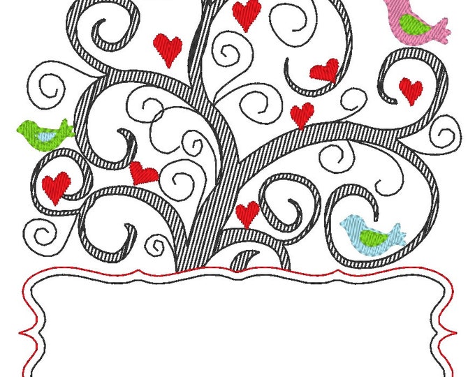 Magical Family tree and mini font - machine embroidery designs - for hoop 4x4, 5x7, 6x10 INSTANT DOWNLOAD