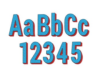 Shadow Block FONT machine embroidery designs shadowed alphabet monogram fill stitch bold Font sport Font  many sizes 1 up to 3 inches, BX