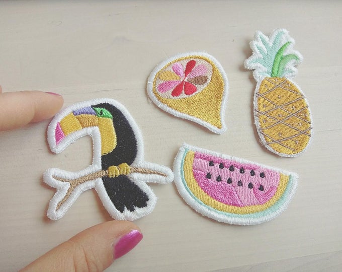Tropical patches - machine embroidery patch applique designs assorted sizes mini designs  INSTANT DOWNLOAD
