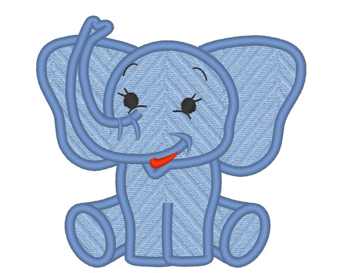 Baby elephant applique machine embroidery applique design - little elephant -  - 3, 4, 5 and 6 inches