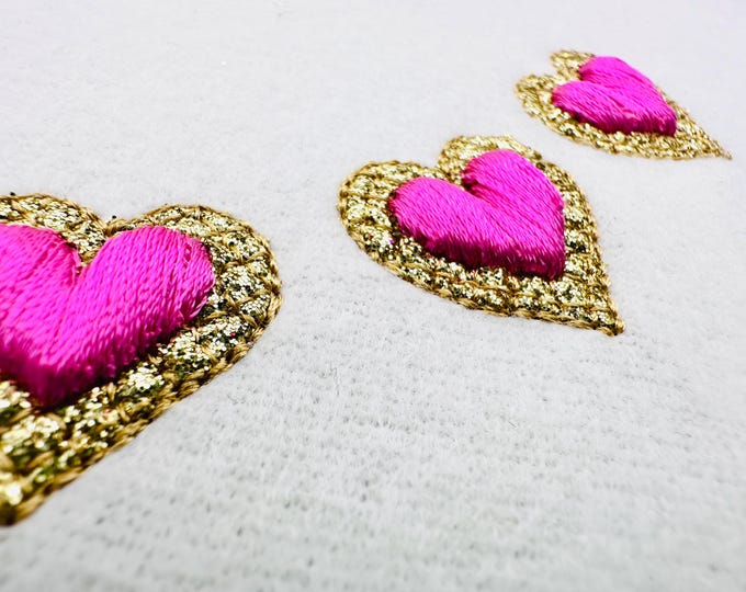 HTV glitter vinyl and puffy foam Mini Heart add-on kids girls baby Monogram accent 3d raised machine embroidery designs sizes 0.5 up to 1 in