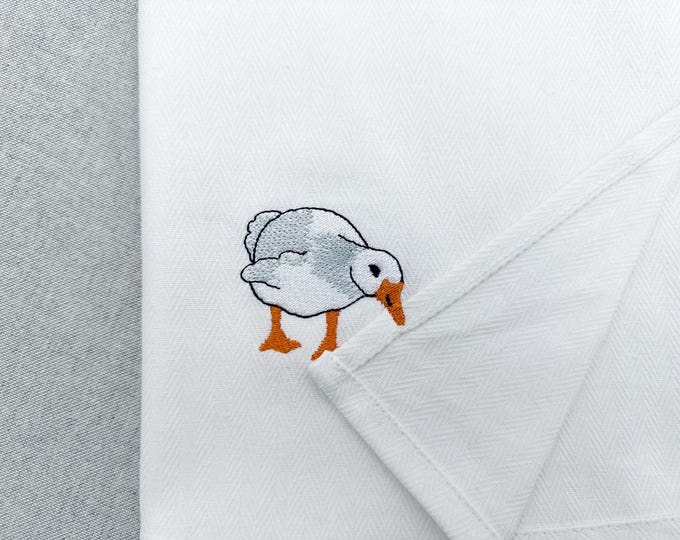 Cute Playing Silly Goose Gosling Farm bird kitchen dish towel animal Thief kids machine embroidery designs ITH project simply in the hoop