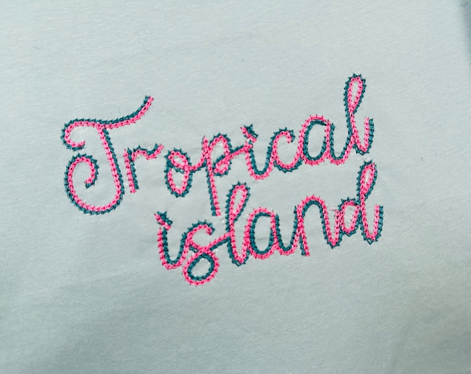 Double light stitch Chain FONT machine embroidery designs in assorted mini sizes alphabet letters playful kids link chain name, BX included