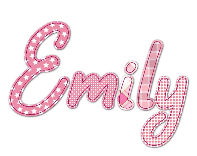 BX included! Free Edge Raggedy Applique Alphabet Font machine embroidery designs assorted sizes 1.3, 2, 3 up to 5 Uppercase, lowercase