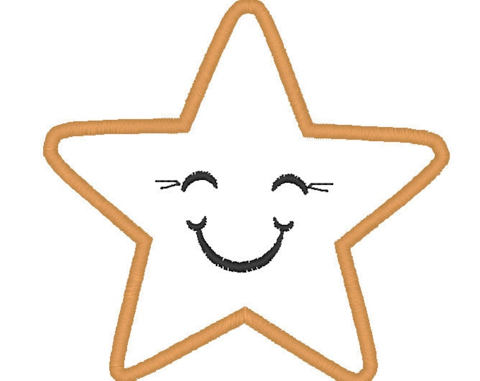 Happy Star machine embroidery applique and filled designs - 4x4 and 5x7  INSTANT DOWNLOAD