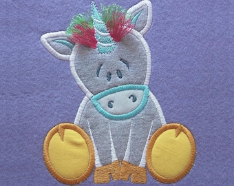 Little baby Rainbow unicorn applique  - machine embroidery designs applique Rainbow unicorn embroidery - Rainbow unicorn with rainbow