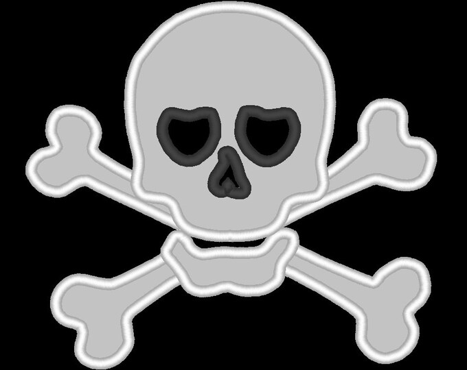 Skull and crossbones - machine embroidery designs and applique designs, sizes for hoop 4x4, 5x7 and 6x10  INSTANT DOWNLOAD