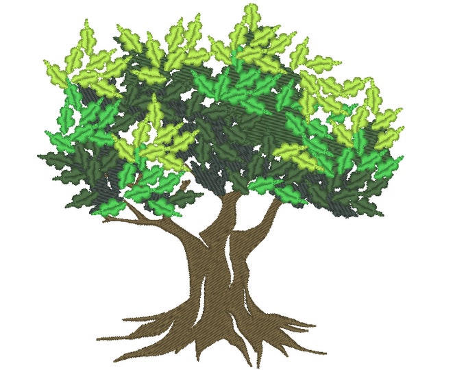 Majestic oak tree silhouette machine embroidery designs multiple sizes for hoops 4x4, 5x7, 6x10 woodland forest tree INSTANT DOWNLOAD