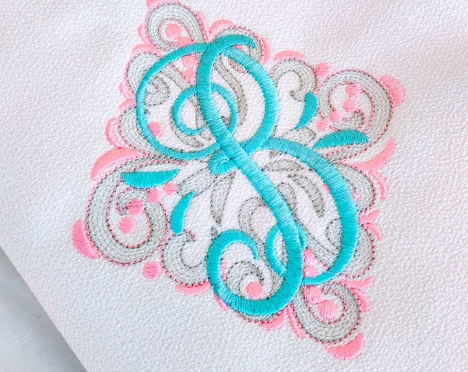 Light Ornamental Elegant swirl and curl Monogram whole set alphabet font A-Z machine embroidery designs 4x4 5x7 8x8 in 4, 5, 7 and 8 inches