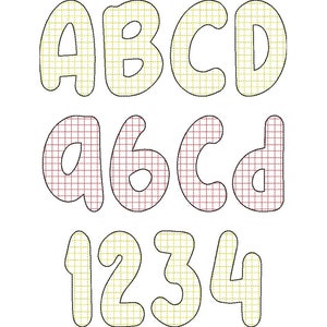Quick Sketch Stitch Plaid FONT Squared Print One Height Alphabet ...