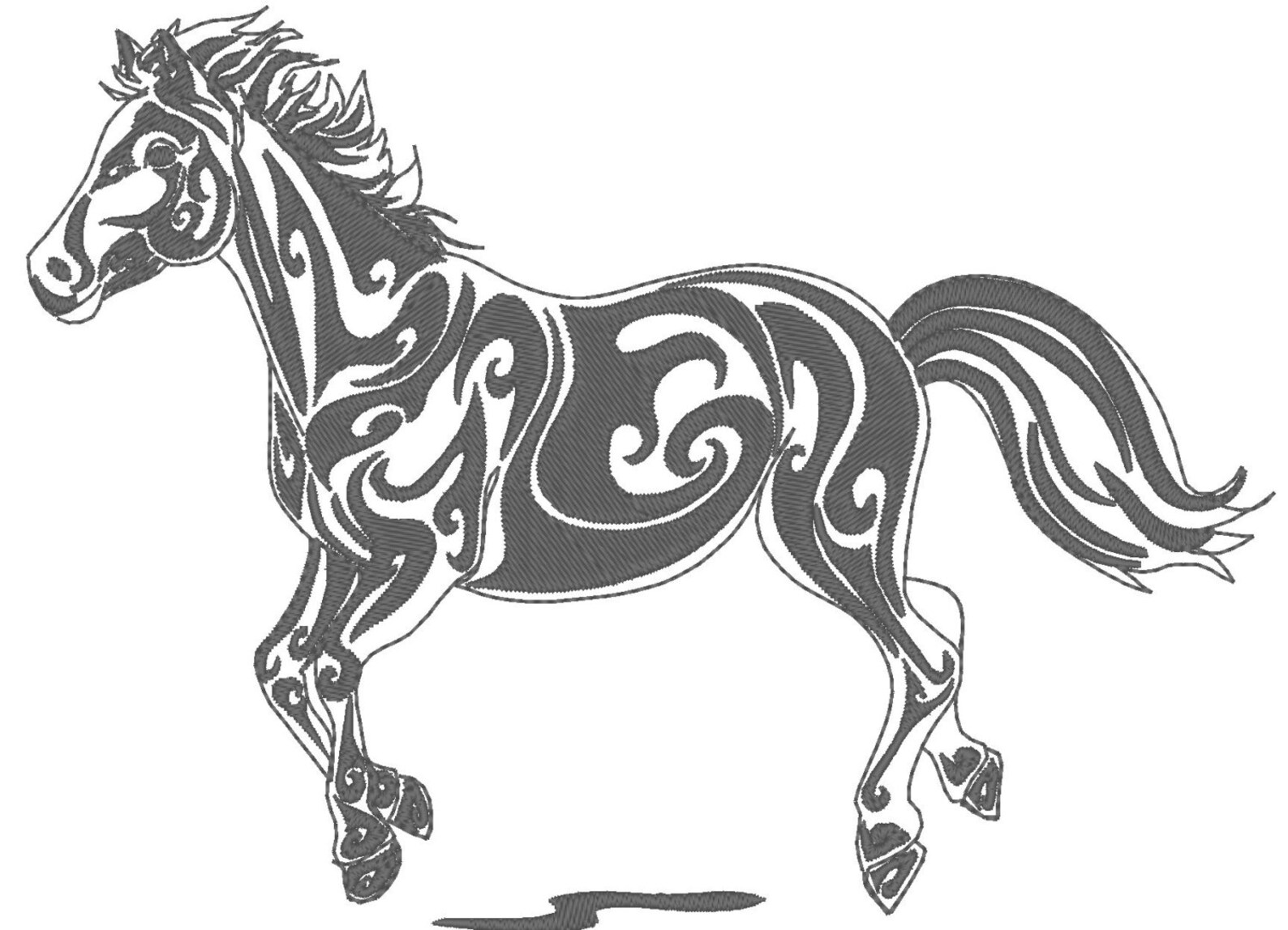 Horse Outline Design Machine Embroidery Designs 4x4 5x7 - Etsy