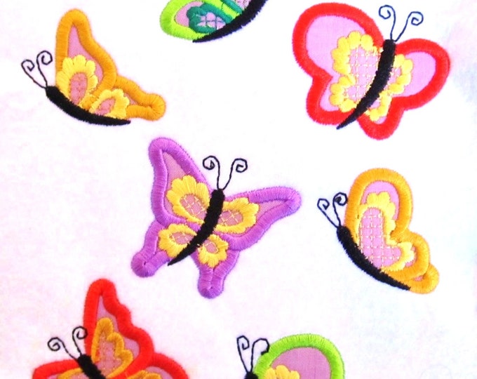 Butterflies in mini sizes Butterfly Applique great for birthday t-shirt kids monogram accent add-on machine embroidery designs for hoop 4x4