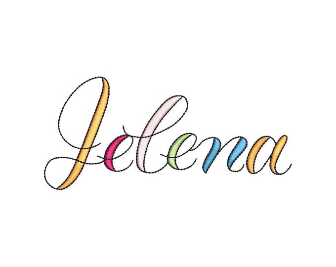 Quick Colorful Brush FONT machine embroidery designs in assorted mini sizes alphabet monogram name letters, playful kids name, BX included