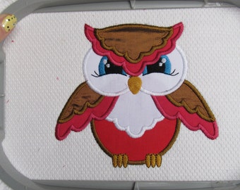 OWL 2 - fill stitch and appliqué designs machine embroidery designs in sizes 4, 5, 6 and 7 inches wild Owl bird applique simply in the hoop