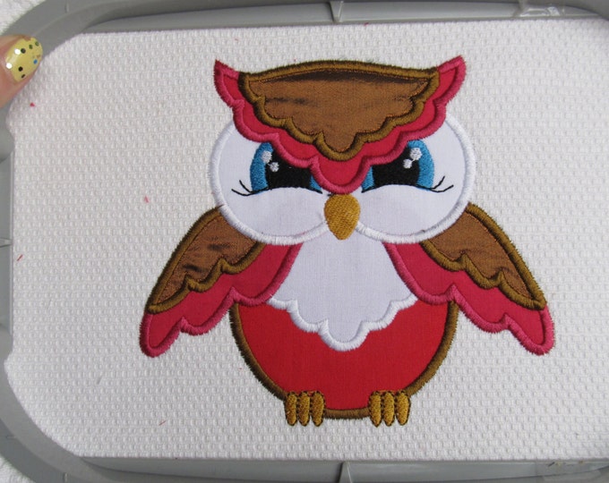 OWL 2 - fill stitch and appliqué designs machine embroidery designs in sizes 4, 5, 6 and 7 inches wild Owl bird applique simply in the hoop