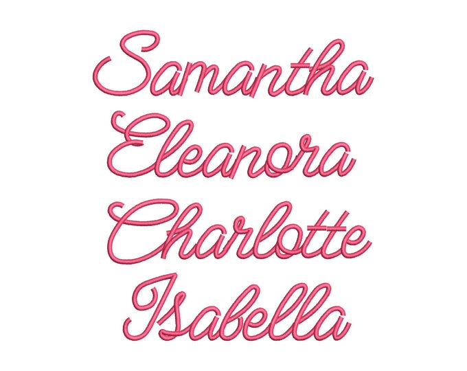 Satin stitch handwritten Font script alphabet Monogram letters kids baby girly font machine embroidery designs sizes 1 up to 3 inches, BX