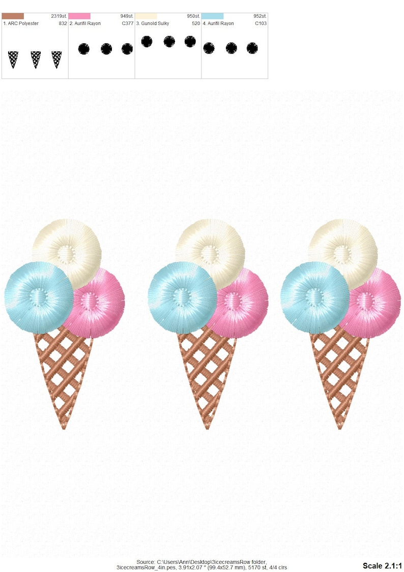 3 MINI Patriotic fringed fluffy ice cream waffle cones 3 in a row machine embroidery designs 4, 4.5 and 5 inches celebrate Independence Day by Artapli embroidery format PES HUS JEF EXP DST VIP VP3 XXX instant download