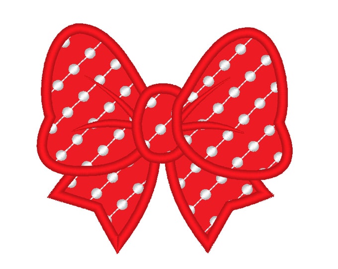 Polka dot little pretty Bow machine embroidery applique designs Bow applique embroidery designs for hoops 2, 3, 4, 5, 6 and 7 inches