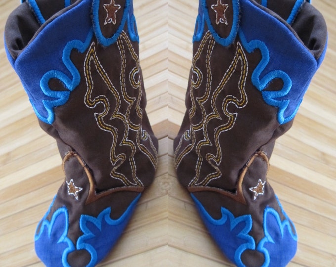 Baby Cowboy boots - In the hoop project -- machine embroidery ITH design 5x7 INSTANT DOWNLOAD