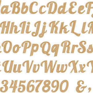 Cursive Chain Font hand stitch effect machine embroidery designs hand alphabet letters chain fill monogram script 1.5 up to 4 inch and BX