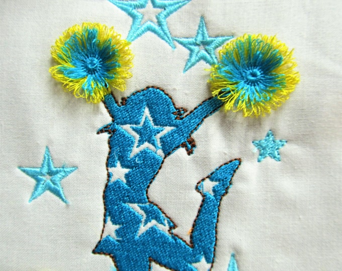 Cheerleader fringed - embroidery Design,  INSTANT DOWNLOAD for hoops 4x4 and 5x7