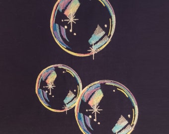 Single Rainbow bubble light design and design of 3 water bubbles, machine embroidery designs in sizes 4x4, 5x7 and 6x10