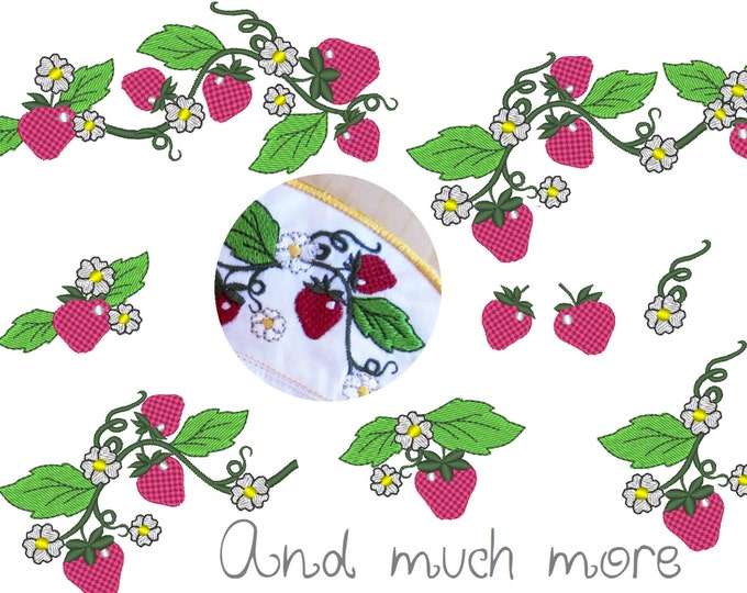 Strawberry sweets machine embroidery designs, Big set of various, may sizes