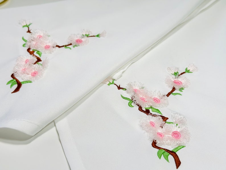 Cherry blossom fringed Sakura flower floral branch machine embroidery designs for hoop 4x4 and 5x7 fluffy fringe in the hoop ITH project image 4