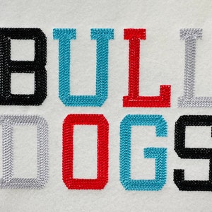 Chain Hand stitch effect Chain Varsity sport Athletic collegiate Font machine embroidery design Monogram alphabet letters chain texture, BX