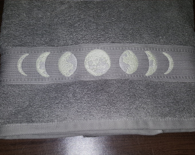 Moon Phases / Glow in the dark special designed machine embroidery / assorted sizes 4x4 / file INSTANT DOWNLOAD