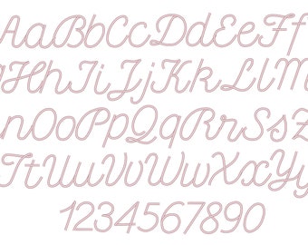 Baby Satin Stitch handwritten Font alphabet playful kids baby monogram name machine embroidery designs assorted sizes 1 up to 2.8 inch BX