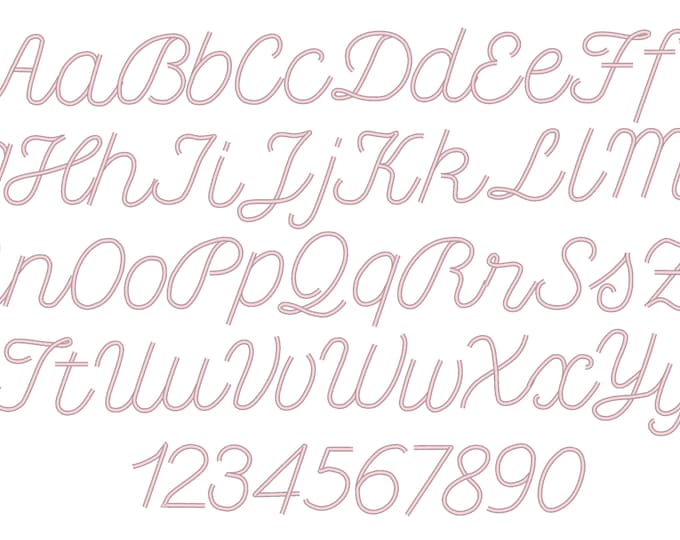 Baby Satin Stitch handwritten Font alphabet playful kids baby monogram name machine embroidery designs assorted sizes 1 up to 2.8 inch BX