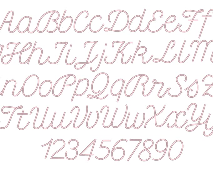 Baby Satin Stitch handwritten Font alphabet playful kids baby monogram name machine embroidery designs assorted sizes 1 up to 2.8 inch BX