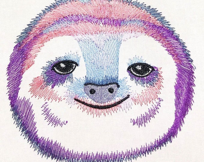 Sloth face, pretty eyes sloth, sloth head machine embroidery designs 4x4, 5x7 adorable cute animal sloth portrait INSTANT DOWNLOAD