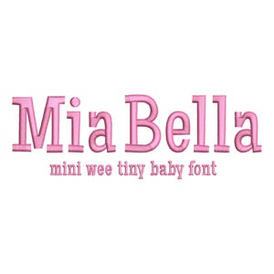 Satin stitch Font machine embroidery designs in mini tiny wee sizes 0.3 up to 1.8 inches letters and numbers kids name monogram font BX