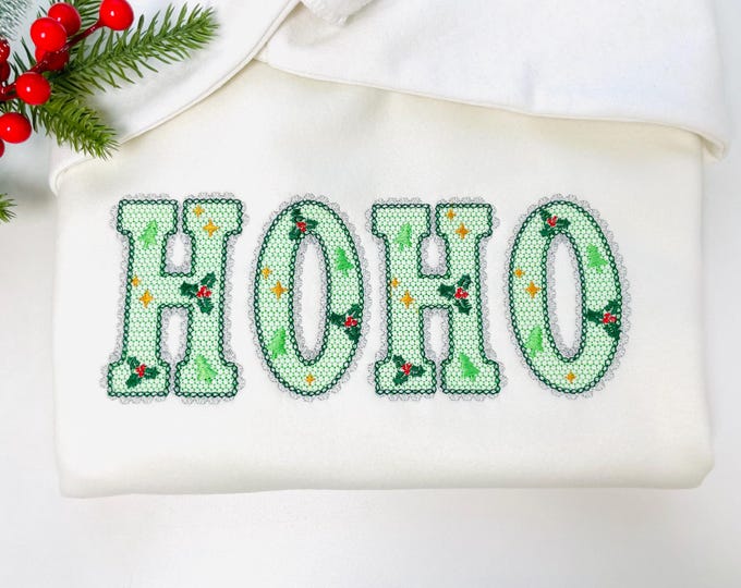 Lace Edge Christmas Floral FONT lace patterned Alphabet Monogram Holiday Festive machine embroidery designs sizes 2.9 up to 3.7 inch, BX