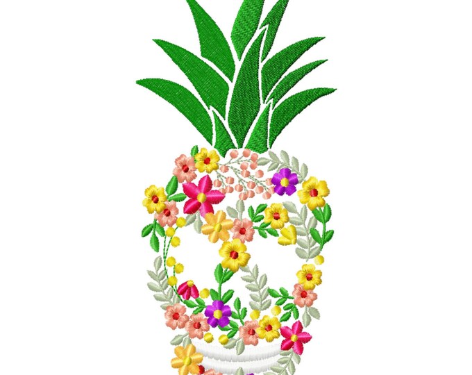 Cute funny decorative Pineapple Skull garden flag decoration summer time sugar floral skull machine embroidery designs assorted sizes