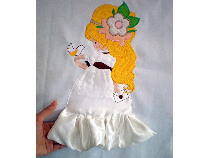 Lovely Doll 2 - machine embroidery designs fill stitch and applique designs INSTANT DOWNLOAD multiple sizes for hoop 4x4, 5x7 and 6x10