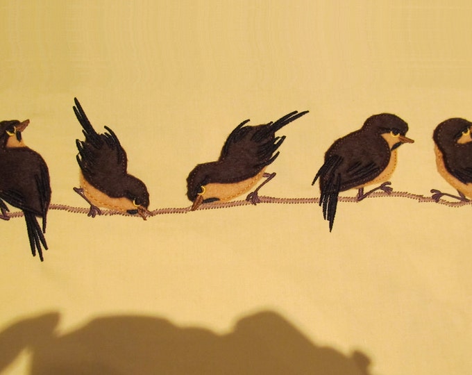 Sparrows set - single files - machine embroidery applique designs  INSTANT DOWNLOAD  4x4 and 5x7