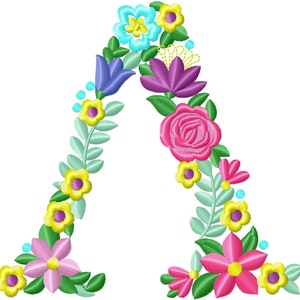 Fraternidades y hermandades de mujeres Letra de fuente griega floral LAMBDA, diseños de bordado de máquinas 3.5 4 5 6 7 in. DESCARGA INSTANTE