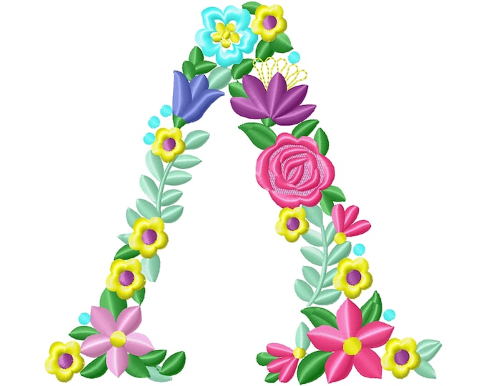 Fraternities & sororities Floral Greek font letter LAMBDA, machine embroidery designs 3.5 4 5 6 7 in. INSTANT DOWNLOAD