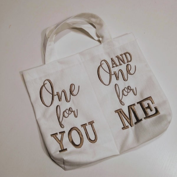 Diseños de bordado para bolsas de vino, lindas citas sobre vino - diseños de bordado a máquina 2 diseños 4x4 5x7, bordado Uno para ti y Uno para mí