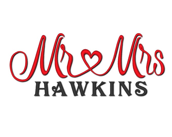 Mr LOVE Mrs wedding machine embroidery designs Mr and Mrs with heart gift idea towel cushion pillow, sizes for hoop 4x4, 5x7, 6x10