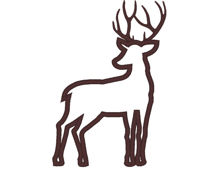 Buck deer silhouette Applique machine embroidery designs Big Deer with antlers wild animal for hoop 4x4, 5x7, 6x10, 8x8 instant download