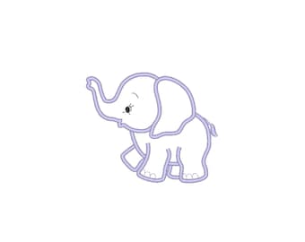 Diseños de apliques de bordado a máquina de pequeños elefantes en varios tamaños DESCARGA INSTANTÁNEA Diseños de bordado a máquina para niños y bebés para bastidor de 4 x 4, 5 x 7