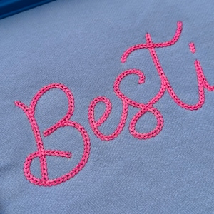 Dense Chain Bold Chain stitch FONT machine embroidery designs in  alphabet letters knit sweater handmade effect chain name, BX included