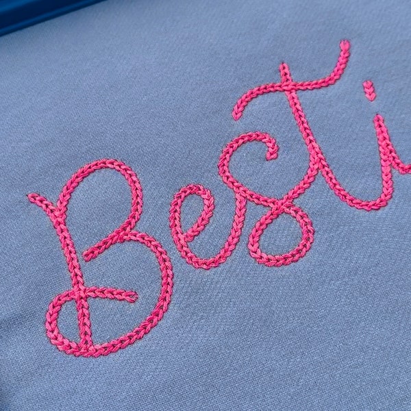 Dense Chain Bold Chain stitch FONT machine embroidery designs in  alphabet letters knit sweater handmade effect chain name, BX included