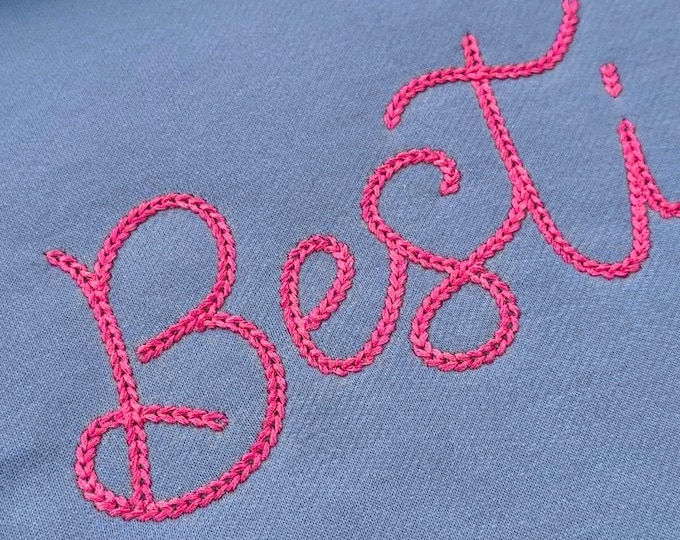 Dense Chain Bold Chain stitch FONT machine embroidery designs in  alphabet letters knit sweater handmade effect chain name, BX included