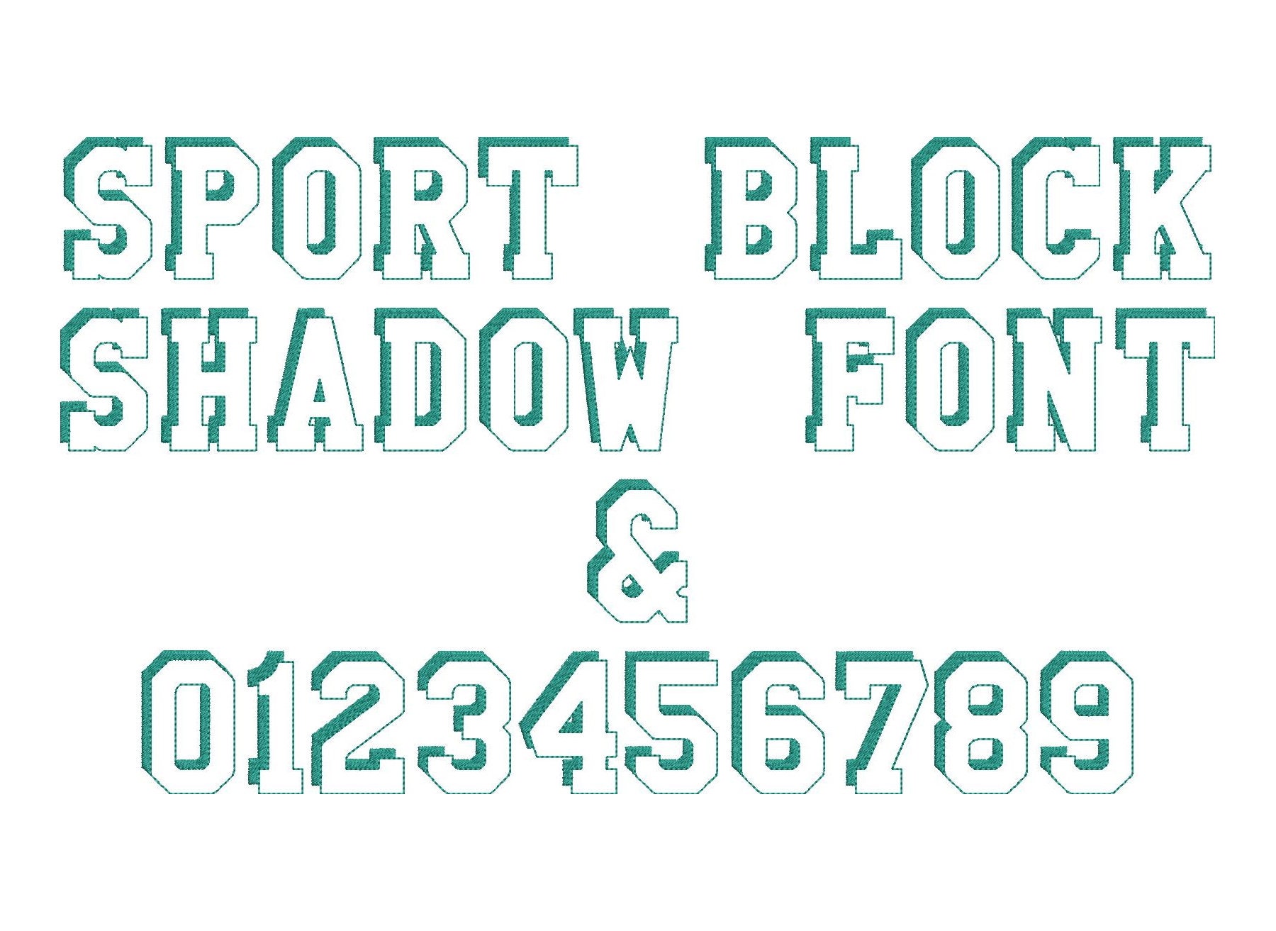 Sport Block Shadow Font Monogram Alphabet Machine Embroidery Designs